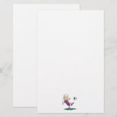 schattig meisje dat tegen voetbal trapt briefpapier (Voorkant / Achterkant)