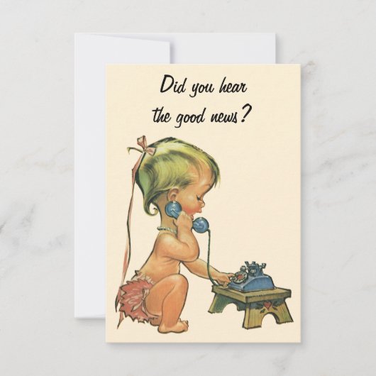 Schattig meisje dat telefoneert, adreswijziging kaart (Voorkant)