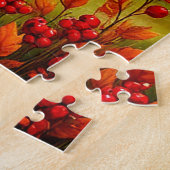 Schattig meisje en Beer in grillig bos Legpuzzel (Zijkant)