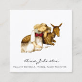 Schattig Meisje en Herten Vierkante Visitekaartje (Voorkant)