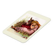 Schattig meisje en pony magneet (Linkerzijde)