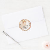 Schattig meisje engel blozen en ivoor bloemen Doop Ronde Sticker (Envelop)