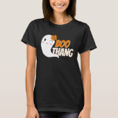Schattig Meisje Ghost Boo Thang Zwart Halloween T-shirt (Voorkant)