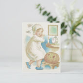 Schattig Meisje Ghost Jack O Lantaarn Pompoen Briefkaart (Staand voorkant)