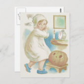 Schattig Meisje Ghost Jack O Lantaarn Pompoen Briefkaart (Voorkant / Achterkant)