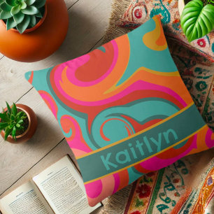 Schattig meisje glam regenboog gepersonaliseerd pl kussen