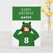 Schattig meisje groene kikker hoodie tekening verj