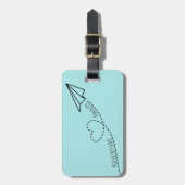 Schattig meisje hart papier vliegtuig avontuur wac bagagelabel (Voorkant verticaal)