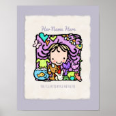 ! Schattig meisje houdt van dieren kunst Poster (Voorkant)