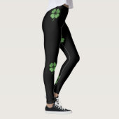 Schattig-meisje-Iers-shamrock, zwart Leggings (Rechts)