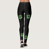Schattig-meisje-Iers-shamrock, zwart Leggings (Achterkant)