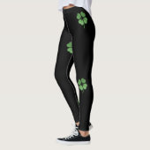 Schattig-meisje-Iers-shamrock, zwart Leggings (Links)