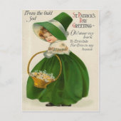  schattig meisje in het groen St Patrick's Day Briefkaart (Voorkant)