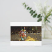 © Schattig meisje in Kimono, Atsuta Shrine, Nagoya Briefkaart (Staand voorkant)