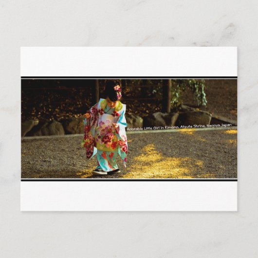 © Schattig meisje in Kimono, Atsuta Shrine, Nagoya Briefkaart (Voorkant)