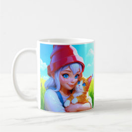 Schattig Meisje Kat Koffiemok