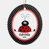 Schattig meisje Kerst ornament Lieveheersbeestje (Links)
