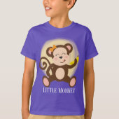 schattig meisje kleine aap toevoegen tekst t-shirt (Voorkant)