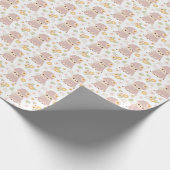 schattig meisje lampje cadeaupapier (Hoek)