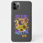 Schattig Meisje Loves Boston Terrier Zonnebloem Ho Case-Mate iPhone Case (Achterkant)