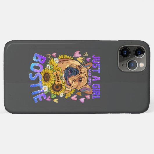 Schattig Meisje Loves Boston Terrier Zonnebloem Ho Case-Mate iPhone Case (Achterkant (horizontaal))