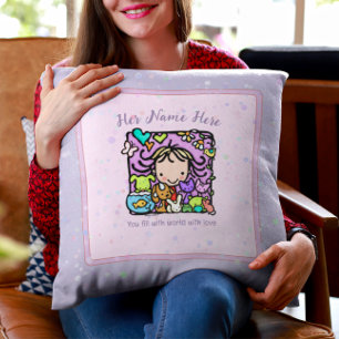 Schattig Meisje Loves Dieren Dierenarts Gift Kussen