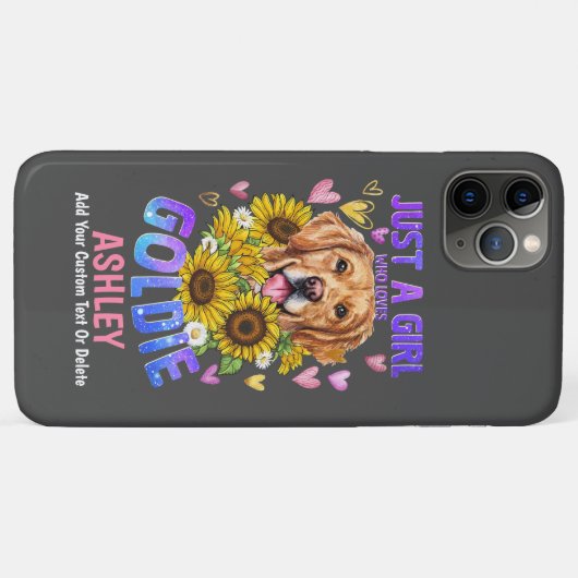 Schattig Meisje Loves Golden retriever Zonnebloem Case-Mate iPhone Case (Achterkant (horizontaal))