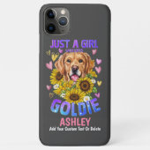 Schattig Meisje Loves Golden retriever Zonnebloem Case-Mate iPhone Case (Achterkant)