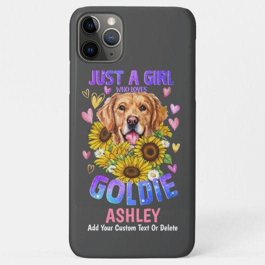 Schattig Meisje Loves Golden retriever Zonnebloem Case-Mate iPhone Case (Achterkant)