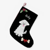 Schattig Meisje Maltees Hond Monogram Kleine Kerstsok (Voorkant (Hangend))