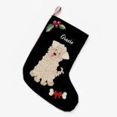 Schattig meisje maltipoo hond monogram kleine kerstsok (Voorkant (Hangend))
