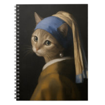 Schattig Meisje Met Een Parel Oorbel Kat Kunst