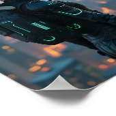 Schattig meisje met haar kitten poster (Hoek)