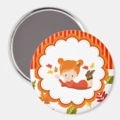 Schattig meisje met handschilderingen magneet (Voorkant / Achterkant)