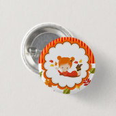 Schattig meisje met handschilderingen ronde button 3,2 cm (Voorkant /achterkant)