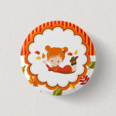 Schattig meisje met handschilderingen ronde button 3,2 cm (Voorkant)