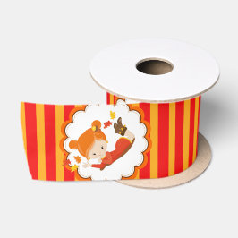 Schattig meisje met handschilderingen satijnen lint