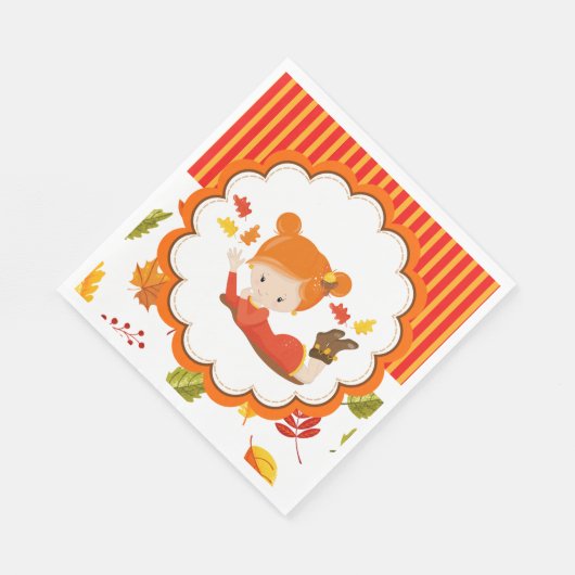 Schattig meisje met handschilderingen servet (Hoek)