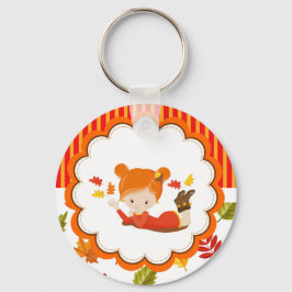 Schattig meisje met handschilderingen sleutelhanger