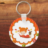 Schattig meisje met handschilderingen sleutelhanger (Voorkant)