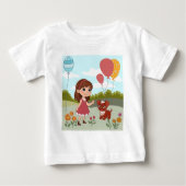 Schattig meisje met hond & ballonnen (Voorkant)