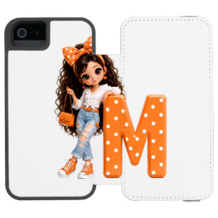 Schattig meisje met letter M werpdeken
