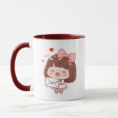 Schattig Meisje Met Liebesbrief Mok (Links)
