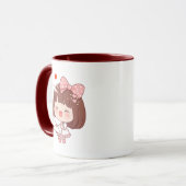 Schattig Meisje Met Liebesbrief Mok (Voorkant links)