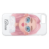 Schattig meisje met roze haar Case-Mate iPhone case (Achterkant (Horizontaal))