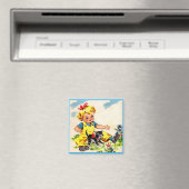 schattig meisje met schattig klein katje magneet (Insitu (Vaatwasser))