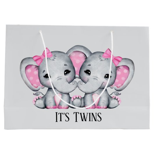 schattig meisje met tweelingbroer voegt tekst toe groot cadeauzakje (Achterkant)