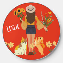 Schattig meisje met zonnebloemen Kat & Hond 