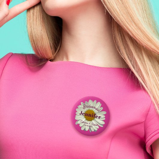 Schattig meisje modern madeliefje heet roze ronde button 5,7 cm