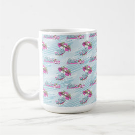 SCHATTIG MEISJE NIJLPAARD IN EEN BADPAKKETJE OP HE KOFFIEMOK